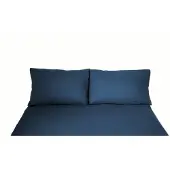 COFI Einfarbige Bettwäschen-Sets für Einzel- und Doppelbetten, 100% Baumwolle Dunkelblau 200x200 cm