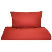 COFI Einfarbige Bettwäschen-Sets für Einzel- und Doppelbetten, 100% Baumwolle Rot 155x200 cm