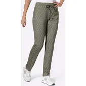 HEINE Jerseyhose , Damen, Gr. 34, Normalgrößen, grün (khaki, ecru, bedruckt), 70% Viskose, 25% Polyamid, 5% Elasthan, bedruckt, gemustert, mehrfarbig, Hosen Jerseyhose