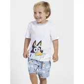 Bluey Pyjama, Weiß/Blau, 116-122