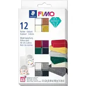 Fimo 8013 C, Modellierton, Schwarz, Blau, Gold, Grün, Grau, Violett, Rot, Silber, Weiß, Gelb, 12 Stück(e), 300 g, 25 g, 12 Stück(e)