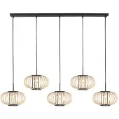 Anne Light & Home Hängeleuchte - natürlich schwarz - Silva - bambus metall - große esstischlampe - E27 - 4529ZW -