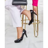 Royal Fashion Royalfashion Schwarz lackierte Degonop Pumps mit Absatz, Größe 39