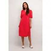 Culture Midikleid "Damen Kleid CUantoinett", Damen, Gr. L, N-Gr, rot (fiery rot), Obermaterial: 65% Baumwolle CO. 33% Polyester PES. 2% Elasthan EL., Kleider Midikleid