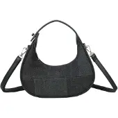Gallantry Paris Gallantry, Damen-Hobotasche aus Patchwork-Denim mit Schultergurt, Schwarz