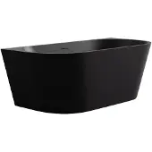 CERANO Grazia Freistehende Acryl-Badewanne wandstehend 150 x 70 cm schwarz matt