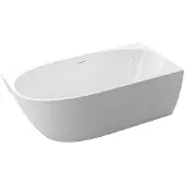 CERANO - Freistehende Acrylbadewanne Livia, rechts, weiß, glänzend, 150x75 cm