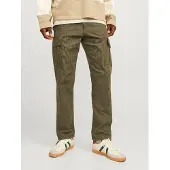 Jack & Jones Cargohose "JPSTKANE BARKLEY CARGO PANT NOOS", Herren, Gr. 34, Länge 30, grün (olive night), Web, Obermaterial: 100% Baumwolle, unifarben, relaxed fit knöchellang, Hosen Cargohose