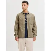 Jack & Jones Langarmhemd "JPRBLURAYLE LINEN BL. SOLID LS SHIRT SN", Herren, Gr. L, N-Gr, beige (mermaid), Web, Obermaterial: 70% Baumwolle, 30% Leinen, unifarben, normal, Hemden Langarmhemd