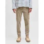 Jack & Jones Cargohose "JPSTACE ARTHUR DOBBY CARGO SN", Herren, Gr. 29, Länge 32, beige (brindle), Web, Obermaterial: 97% Baumwolle, 3% Elasthan, unifarben, regular fit normal, Hosen Cargohose