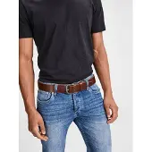 Jack & Jones Ledergürtel "JACPAUL LEATHER BELT NOOS", Herren, Gr. 90, braun (schwarz coffee), Leder, unifarben, Gürtel Ledergürtel