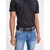 Jack & Jones Ledergürtel "JACPAUL LEATHER BELT NOOS", Herren, Gr. 85, schwarz, Leder, unifarben, Gürtel Ledergürtel