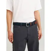 Jack & Jones Stretchgürtel "JACSPRING WOVEN BELT NOOS" Materialmix, mit echtem Leder