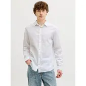 Jack & Jones Langarmhemd "JJESUMMER LINEN BLEND SHIRT L/S SN" Baumwollmischung, regular fit