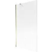 Mexen Next Badewannenabtrennung 1-flügelig 100 x 150 cm, gestreift, gold - 895-100-000-00-09-50