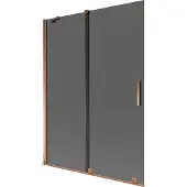 Mexen Velar 2-flügelige Duschwand, 130 x 150 cm, Graphit, Roségold - 896-130-000-41-60