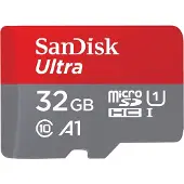 SanDisk Ultra, 32 GB, MiniSDHC, Klasse 10, UHS-I, 120 MB/s, Grau, Rot