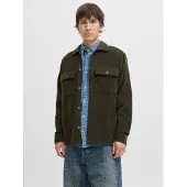 Jack & Jones Langarmhemd "JJEPERFECT CORDUROY OVERSHIRT LS SN", Herren, Gr. S, N-Gr, grün (rosin), Web, Obermaterial: 100% Baumwolle, unifarben, relaxed fit, Hemden Langarmhemd