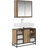 vidaXL Badezimmermöbel-Set 2 stk. Artisan-Eiche 80 x 33 x 60 cm