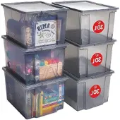 OEM Stapelbare Opbergboxen 30L grau mit Deckel