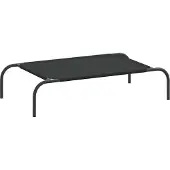 Syfax Hundebett Erhöht Schwarz 90x50x20 cm Oxford-Gewebe und Stahl