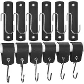 OEM Schwarze Leder-S-Haken, 6er-Set, platzsparend, hochwertig