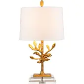 Gilded Nola Elstead Audubon Park Tischleuchte E27 Gebeiztes Gold Creme