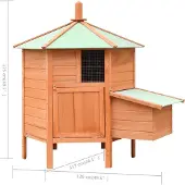 VD Home Furnishing Hühnerkäfig 126x117x125 cm Kiefernholz & Tannenholz