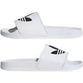 Adidas Originals Badesandale ORIGINALS "LITE ADILETTE", Herren, Gr. 40,5, schwarz-weiß (cloud weiß, core schwarz, cloud weiß), Synthetik, clean, Schuhe Badesandale, Badelatschen