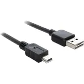 DeLOCK 85554, 2 m, USB A, Mini-USB B, USB 2.0, 0,48 Gbit/s, Schwarz