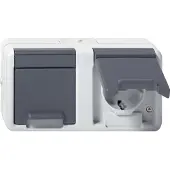 Gira Doppel-Schuko-Steckdose Mit Scharnier-Abdeckung IP44 Grau - 478130