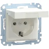 Merten SCHUKO-Steckdose pws/gl Klappdeckel MEG2311-0319