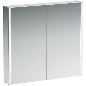 Laufen FRAME 25 Spiegelschrank, Beleuchtung senkrecht, Anschlag außen, 750x150x800, H4085039001451, Ausführung: Glas weiß / hinterlackiert