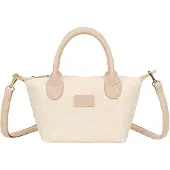 Gallantry Paris Gallantry, Mini-Handtasche aus Canvas für Damen in Lederoptik mit Gurt, Beige