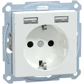 Merten Schutzkontakt-Steckdose mit USB-Ladegerät, 16 Ampere, 250 Volt