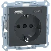 Merten ME SM 2367-0414 - System M Steckdose mit USB-Ladegerät Typ A+ C