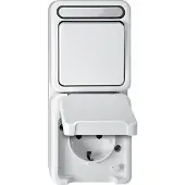Merten MEG3494-8019 - CEE 7/3 - CEE 7/4 - Weiß - IP44 - 250 V - 16 A
