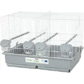 Zolux Primo Cati Vogelzuchtkäfig – Für Mandarin-Kanarienvögel – 57 x 34,5 x 41 cm – Weiß und Grau
