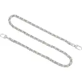 OEM Lederriem mit Geldbörse und silberner Kette, grau