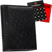 Peterson Herren Leder Geldbörse PTN N4-DOT-9554 Schwarz