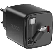 SBS 45-W-USB-C-Ladegerät Mit Integriertem Einziehbarem Gan-Kabel