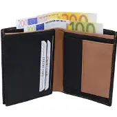 Impex Geldbörse Nappa-Leder Kombibörse schwarz/tan
