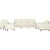 vidaXL 4-tlg. Sofagarnitur Creme Samt