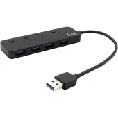 I-Tec USB 3.0 Metal HUB 4 Port with individual On/Off Switches, USB 3.2 Gen 1 (3.1 Gen 1) Type-A, USB 3.2 Gen 1 (3.1 Gen 1) Type-A, 5 Mbit/s, Schwarz, Kunststoff, USB