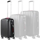 B2X Hartschalen-Reisekoffer, 34 l, 2,25 kg, ABS-Kunststoff, Schwarz