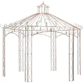 The Living Store Gartenpavillon Antikbraun 4 m Eisen