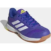 Adidas Hallenschuh PERFORMANCE "LIGRA 8 INDOOR", Herren, Gr. 43, lila (solar lila, ftwr weiß, solar lemon), Synthetik, Textil, Schuhe Hallenschuh, geeignet für jeden Hallensport