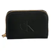 Calvin Klein Geldbörse "BOLD CK MEDIUM ZIP AROUND" Mini Portemonnaie, Geldbeutel, Money Pocket mit CK-Logo