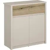 Kondela Zweitürige Kommode mit Schublade Karos 2D1S - Kaschmir / Eiche Evoke