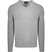 Steppin' Out Pullover V-Ausschnitt Merinowolle Mittelgrau